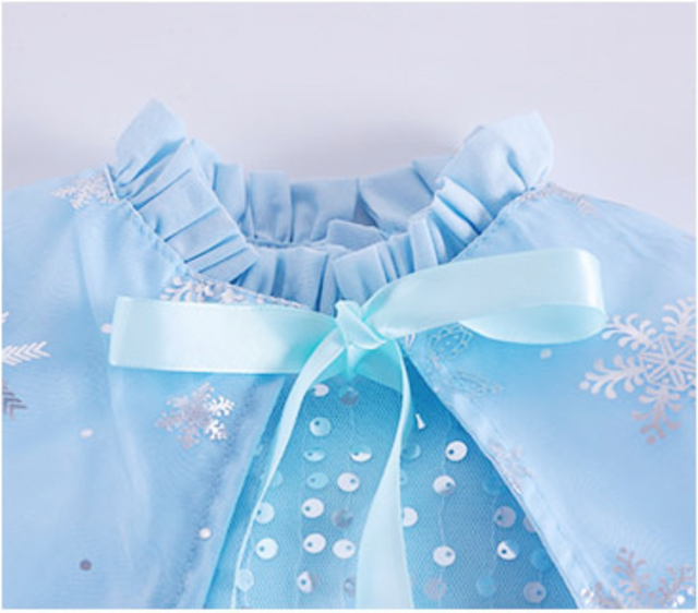 アナ雪2 エルサドレス アナ雪 エルサ ドレス キッズ ワンピース 子供 アナと雪の女王 ハロウィン クリスマス 仮装 女の子 ロング 水色 ライトブルー ハロウィン クリスマス 仮装 長袖 衣装 マント付き コスチューム ギフト プレゼント 発表会 誕生日 パーティー April