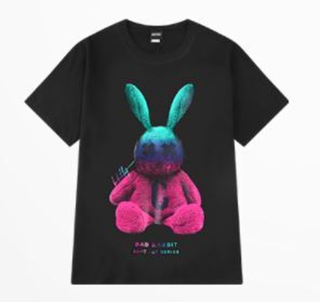 グラデーション うさぎ Tシャツ ピンク 黒tシャツ レディース かわいい 送料無料 Sale Ppコレクション