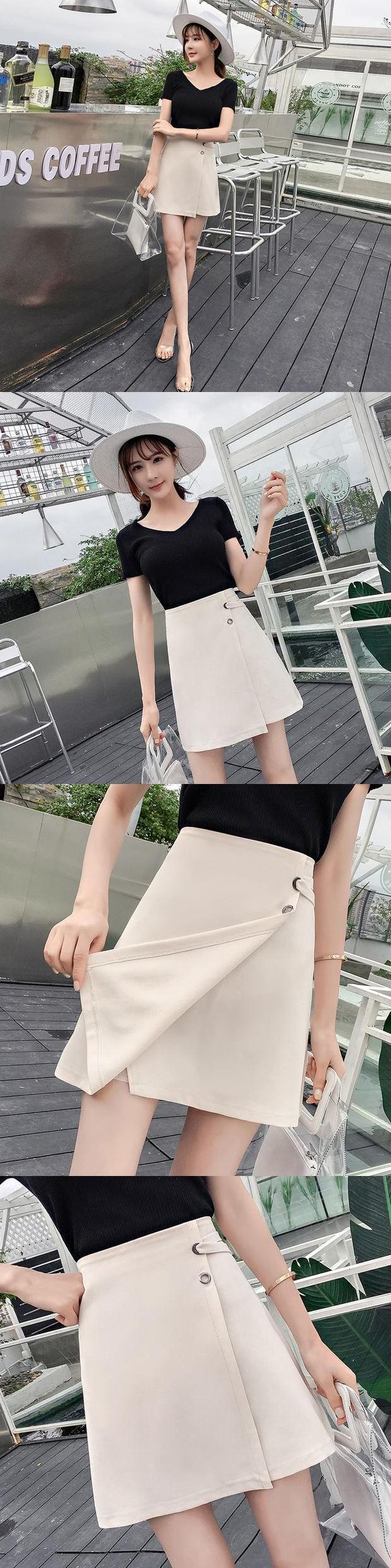 新作 シーズン短いスカート抗ストライキaラインスカートハイウエストスカートパッケージヒップスカートパンツスカート ハイウェスト ショート 伊人轻熟女装 Splendo