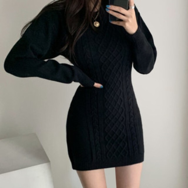 ニットワンピース ニットワンピ ミニ ショート丈 タイト 背中あき セクシー 長袖 ガーリー 大人可愛い 秋 冬 デート お出かけ 72 Happinessshop ハピネスショップ レディース ファッション アイテム トレンド