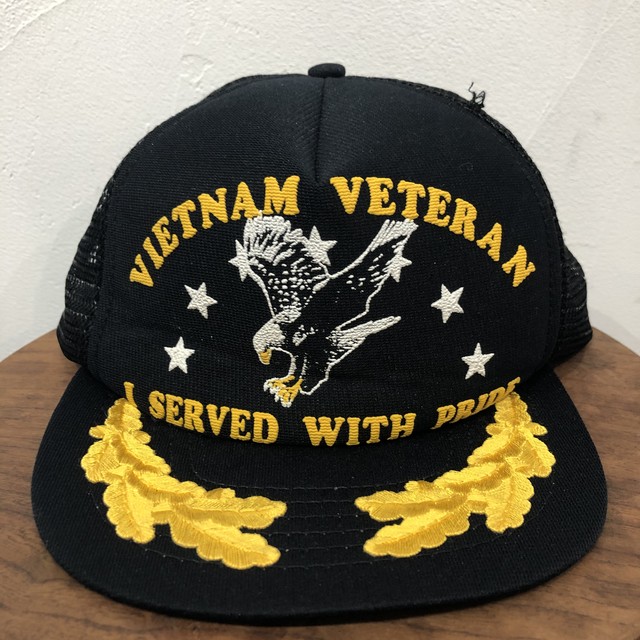 Usa製 Vietnam Veteran メッシュキャップ 黒 Slut Albatross Vintage