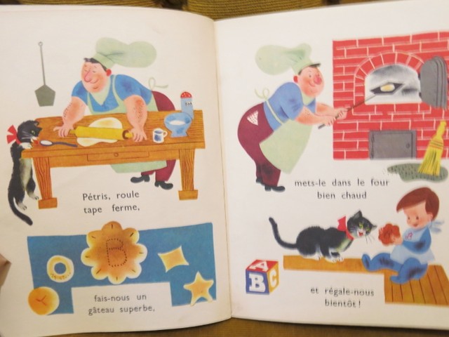 黒白猫さんと少年が可愛い絵本 1940年 フランス製 ヴィンテージ絵本 Weekendcats