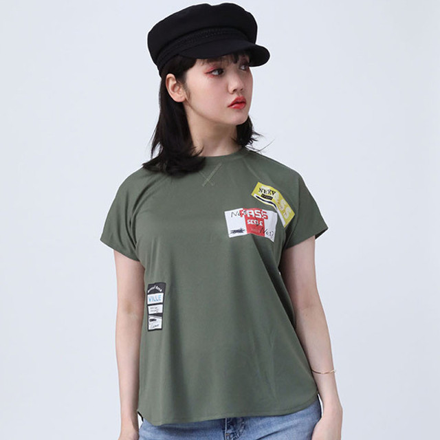 【FLOWER by RADIO EVA 022】Back Stage Pass French Sleeve T-Shirt OLIVE / EVANGELION エヴァンゲリオン
