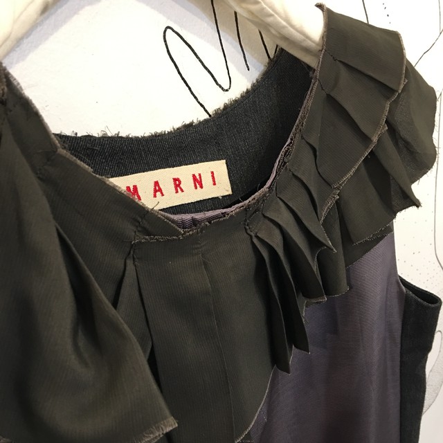 在庫あり 即出荷可 Marni マルニ 異素材 ワンピース ひざ丈ワンピース Csjla Pe