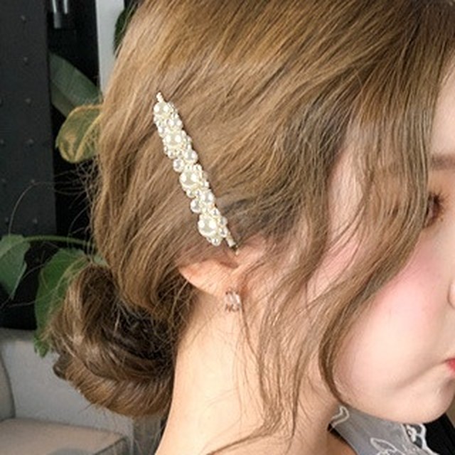 パール ヘアピン スリーピン バレッタ ゴールド パーティー 結婚式 ヘアアレンジ Cospa Fashion