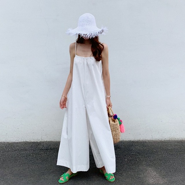 オールインワン サロペット ジャンプスーツ ワイドパンツ レディース 19年春夏新作 レディース レディース ファッション サロペット ワンピース Jm8086 ワンピの里