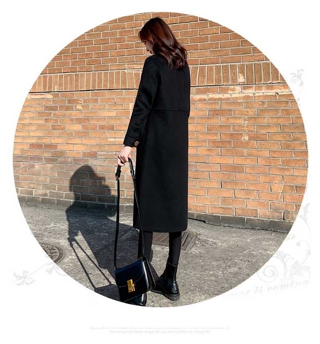 チェスターコート オールブラック アウター レディース おしゃれ ロング丈 スマート ハイウエスト 大人女子 カジュアル シンプル 秋冬 大人可愛い キュート 黒コーデ トレンド 代 30代 40代 An Allure