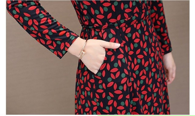 レディース ワンピース ミモレ丈 花柄 長袖 Vネック スカート 膝下 ハイウエスト トレンド エレガント オシャレ 大人 可愛い ディナー Kirihara Powered By Base