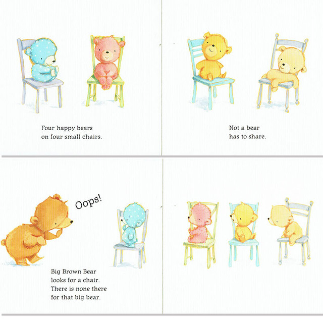 おすわりくまちゃん 英語版 Beara On Chairs ボードブック 英語絵本の わんこ英語books