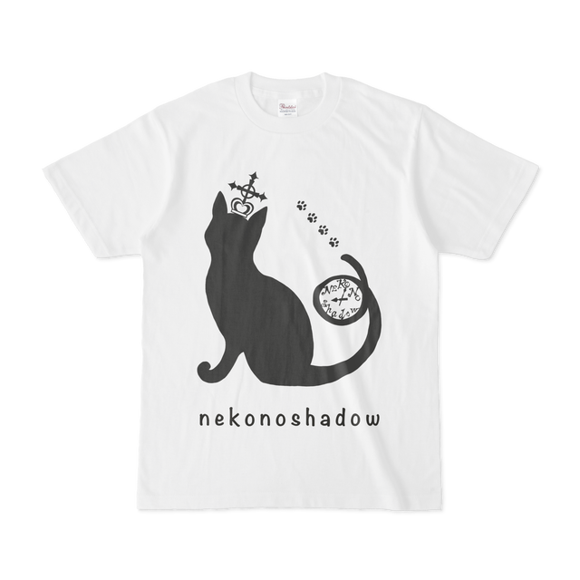 Tシャツ 黒い猫の影 猫影01 Nekonoshadow