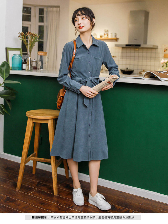 ワンピース レディース トップス 春 夏 ゆったり 体型カバー 大人可愛い きれいめ パーティー ドレス 結婚式 二次会 お呼ばれ デート よそ行き 披露宴 フォーマル トレンド シンプル ブルー シャツワンピース ひざ丈 カジュアル 韓国 オルチャン Kanota