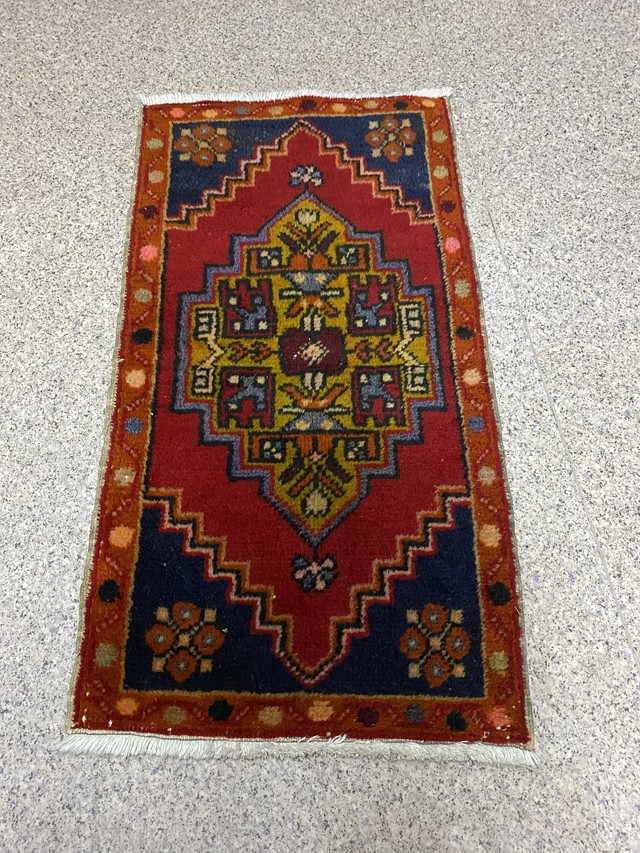 トルコ絨毯 玄関マット 室内 カーペット ラグ 94 49cm Hali 1 Ottomankonak オスマンコナック