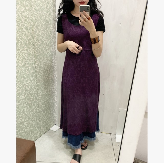 Vintage One Piece Purple ワンピース ノースリーブワンピ 花柄 紫 ｕｔａ５