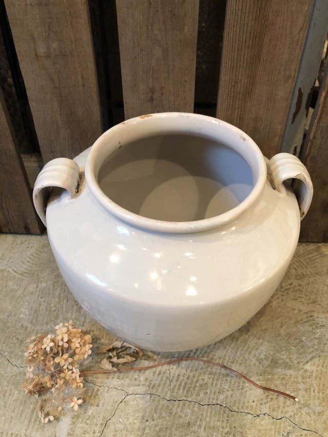 南仏のぽってり陶器壺/ 保存ポット・花器。 | Logisロジ アンティークス
