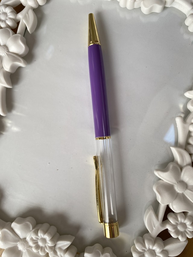 ハーバリウムボールペン バイオレット ゴールド Brightlyseashine