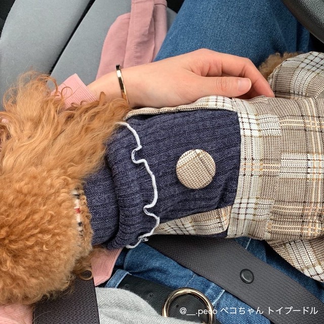 リブメロウ チェックワンピ ワンピース つなぎ オールインワン 犬服 ドッグウェア 秋 冬 おしゃれ かわいい 小型犬 中型犬 Quel Mignon