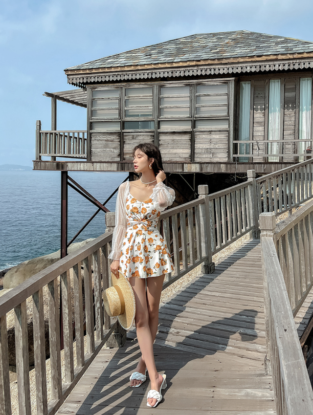 お取り寄せ 送料無料 水着 オレンジローズ エレガント ワンピース シャツ ノースリーブ 大きいサイズ Sw210 Room811