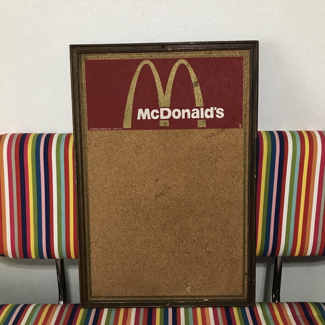 希少 70 S マクドナルド コルクボード 店頭用ストアディスプレイ アメリカ購入 Honey Antique ヴィンテージ アメリカン雑貨 アンティーク アメトイ インテリア小物 ミールトイのお店