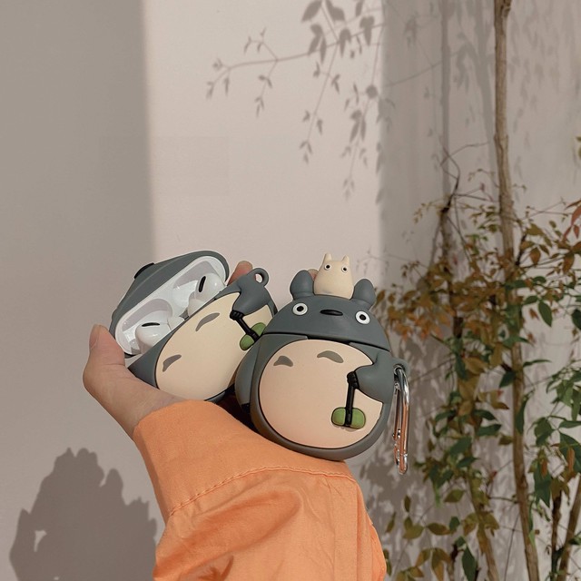 となりのトトロ Airpods Pro Airpods ケース カバー エアーポッズプロ エアポッズ シリコン カラビナ付き Airpodsproケース Airpodsカバー 全面保護 かわいいairpodsケース Switchカバー Iphoneケース Airtagホルダー New I