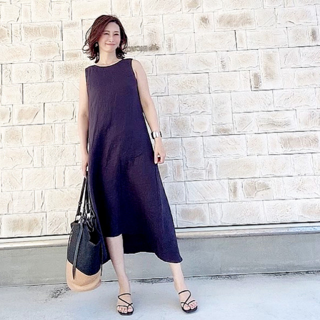 Suzu リネンノースリーブワンピース Atelier Kao