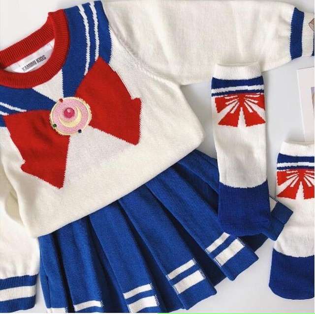 キッズ セーラームーンセット 靴下付き ハロウィンコスプレに Syanu Shop子供服 韓国子供服 韓国ベビー服 キッズベビー