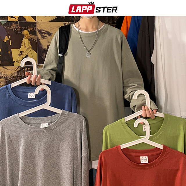 Lappsterメンズグラフィックオーバーサイズtシャツメンズ原宿10色無地長袖tシャツブラックトップスtシャツ5xl ロング かわいい ソリッドカラー Lappster公式ストア Efect Lappsterメンズグラフィックオーバーサイズtシャツメンズ原宿10色無地長袖tシャツブラックトップスtシャツ5xl ロング かわいい ソリッドカラー Lappster公式ストア Efect