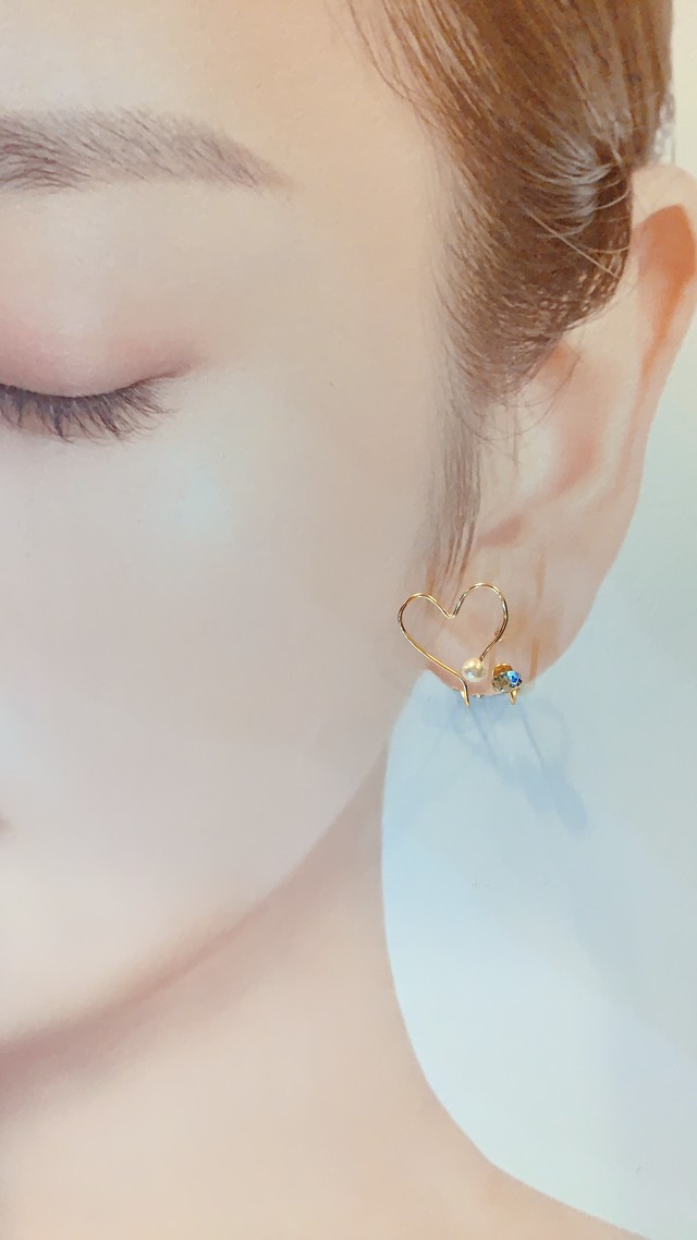 可愛いハートのイヤーカフ 片耳用 Atelier