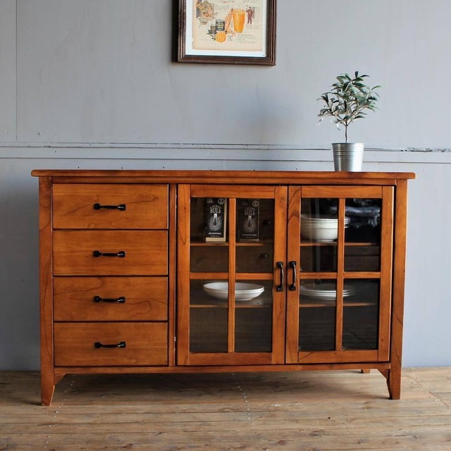 Mindy Wood Cabinet 1200 / 北欧アンティークスタイル 木製キャビネット 120cm