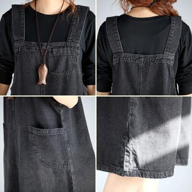 全2色 ワンピース 春 きれいめ レディース デニム ワンピ サロペット スカート ロング丈 ジャンパースカート ゆったり 体型カバー カジュアル ジーンズ おしゃれ オールインワン ドレス 大人可愛い 大きいサイズ Xl 2xl 4xl ブラック 黒 ブルー 代 30代 40代 50代 Like