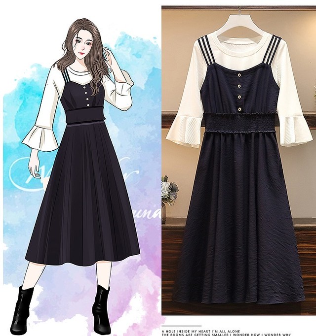 大きいサイズ レディース トップス キャミワンピース セットアップ フレア サロペット スカート 長袖 春夏秋 Ll 3l 4l 5l 大きいサイズ 送料無料 レディース通販店 ｋｅｃｃｈi 静岡 Base売り場