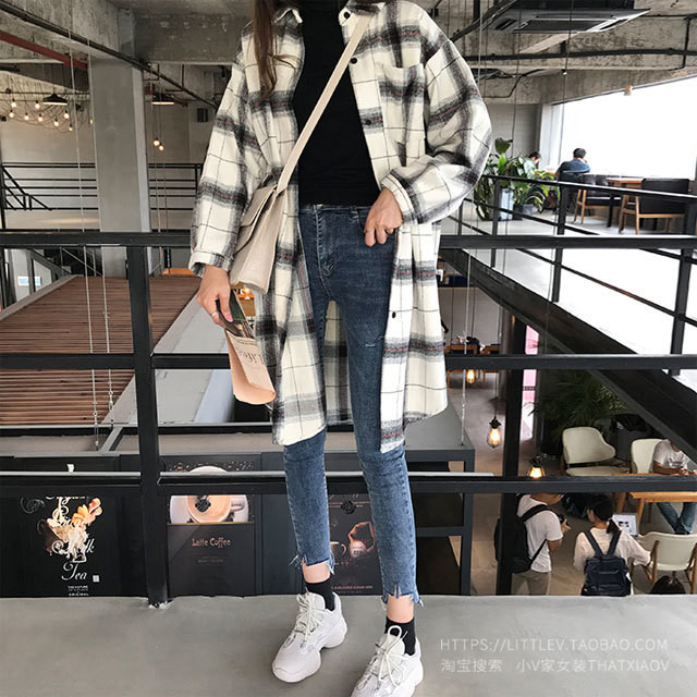 ネルシャツ レディース ビッグシルエット ロングシャツ チェック柄 シャツ A N Skinny