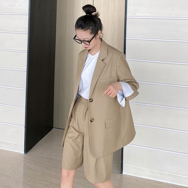 セットアップ ショートパンツ 代 30代 40代 くすみカラー スーツ ツーピース 2点セット 無地 テーラードジャケット ハーフパンツ バミューダ パンツ カジュアル カッコいい ボーイズライク 春秋 Rb R3 A02 0050 Redbell