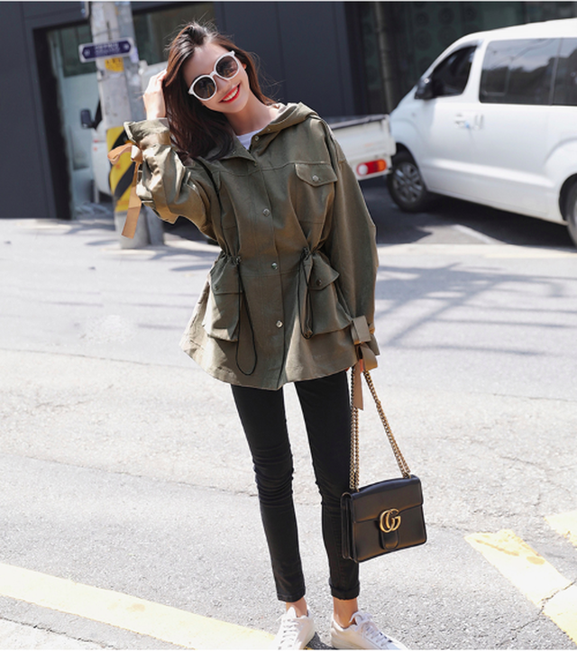 マウンテンパーカー レディース マンパ ウィンドブレーカー ブルゾン オーバーサイズ ミドル丈 袖リボン 長袖 レディース 春新作 春服 Rightsight