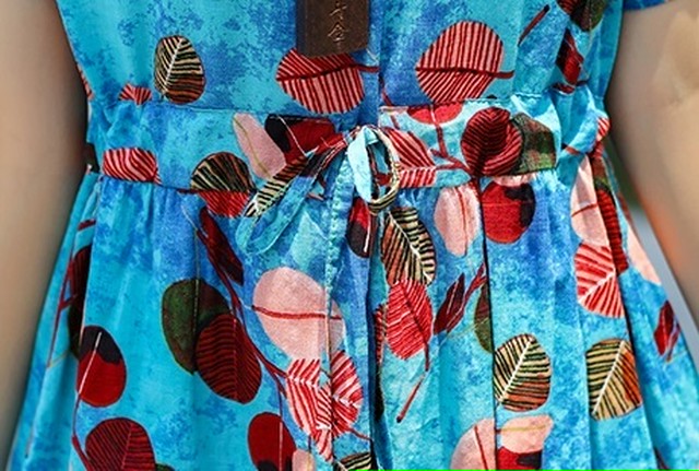 コットン リネン ワンピース ビビットカラー ミディアム丈 代 30代 40代 233 Umi House