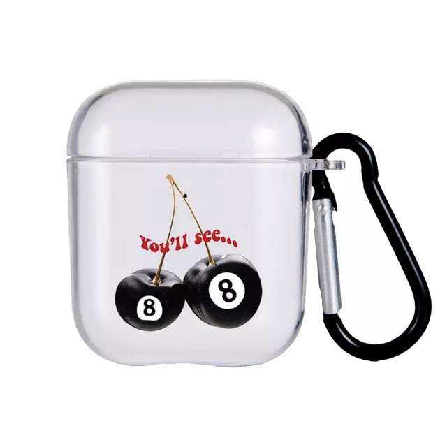 【Cat & Parfum】Cherry Eight Ball Clear AirPods Case