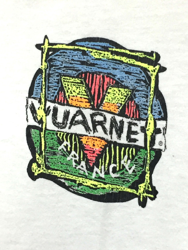 90s 90年代 Usa製 アメリカ製 Vuarnet France 手書き風 ブランドロゴ プリントtシャツ メンズl C0566 古着屋icecream