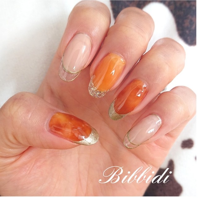 べっこうクリアフレンチネイル Nailtipshop Bibbidi