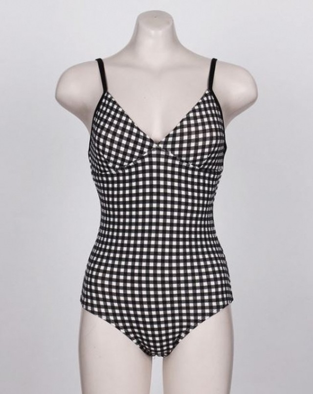 残りわずか ワンピース水着 チェック柄 スカート アシメ レトロ 体型カバー 大人可愛い プール ビーチ ブラック サイズm 2xl 21正規激安 Www Iacymperu Org