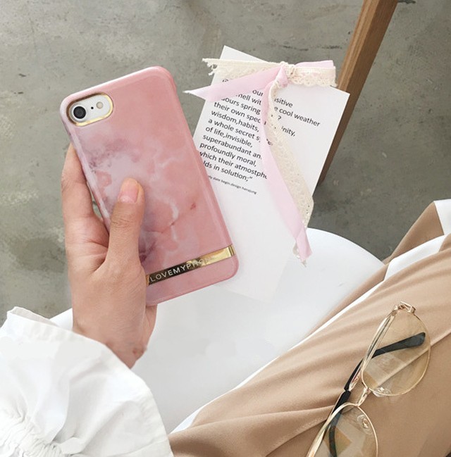 ピンク大理石風iphoneケース Mimiy 韓国 北欧 インテリア ファッション