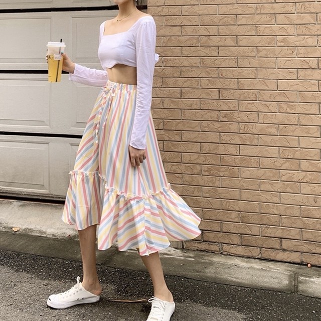 スカート 可愛い レディース トリコロール カラフル カラー おしゃれ 秋 秋服 春 春服 夏 夏服 清楚 プレゼント 新作 Max Voyage