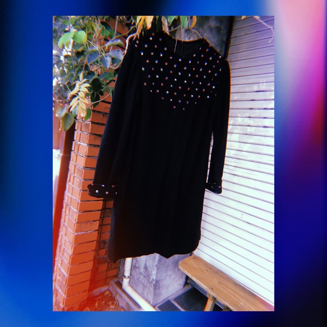 ちっちゃいお花の真っ黒ワンピース Preloved Clothing Shop Ya