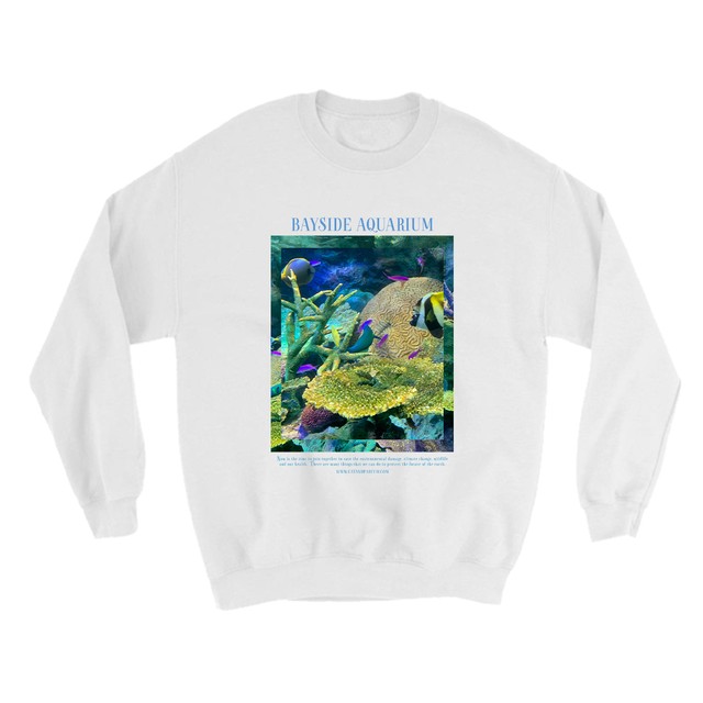 【Cat & Parfum】Bayside Aquarium Souvenir Crew-Neck Sweat Tops