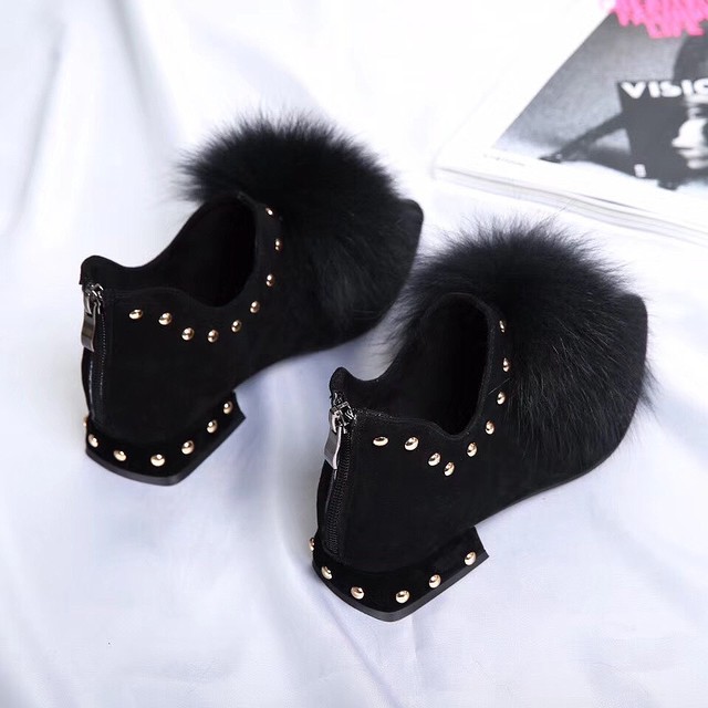 【即納】fur studs short boots