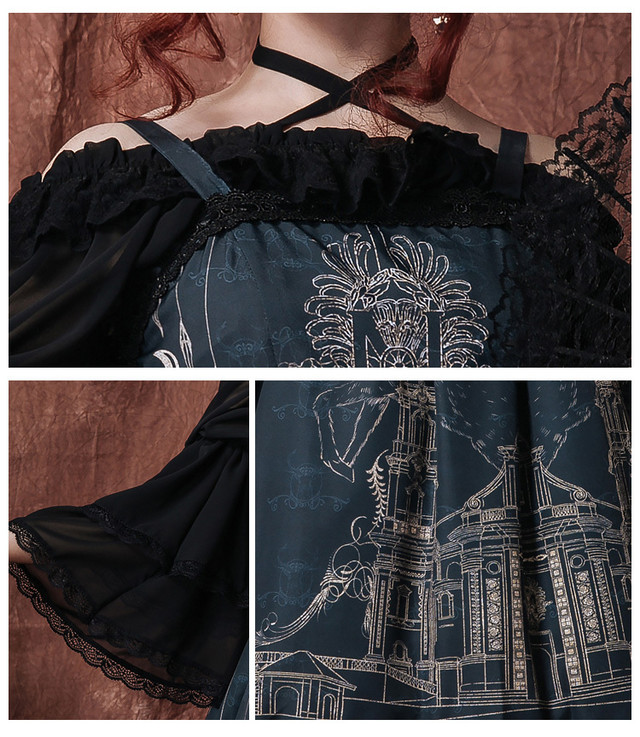 ロリータドレス ワンピース キャミワンピ 洋服 クラロリロリィタ Lolita Aライン お茶会 デート イベント 春 夏 フリル通勤通学 ロリ S M L Xl ノースリーブ ビリジャン Mintcat