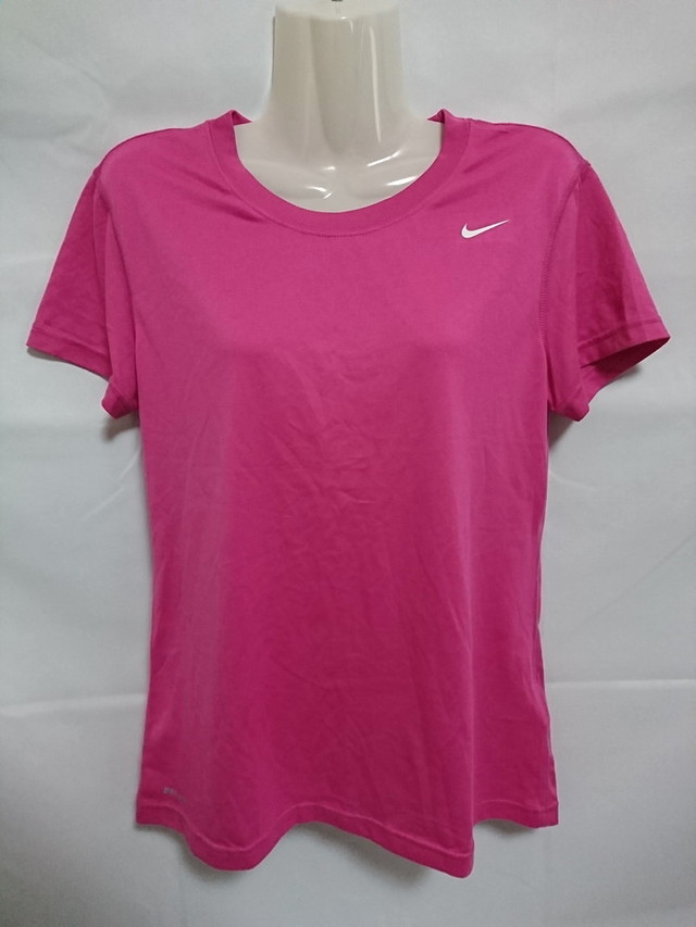 古着 レディースm Nike ナイキ Tシャツ ポリエステル 吸汗速乾 ジムトレーニング ランニング ジョギング スポーツ ピンク 6 スポーツウェア シューズの古着屋 リサイクルスポーツ