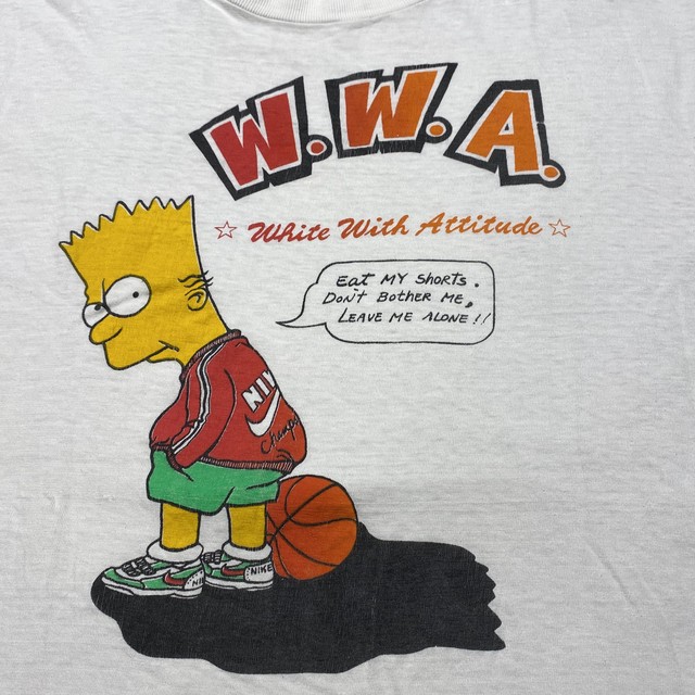 The Simpsons シンプソンズ カットオフtシャツ 白 L Slut Albatross Vintage