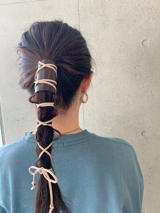 レザーロペ ヘアアクセサリー 髪飾り レザー 紐アレンジ ハンドメイド Beauty Hair By Ric