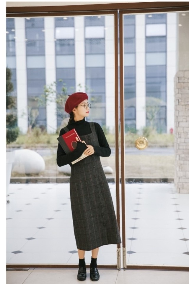 冬服 韓国 レディース 韓国 新作 冬 冬服 ワンピース ウール チェック柄 スリング ジャンパースカート ホワイトリブニット ジャンパー Basecamp49 冬服 韓国 レディース 韓国 新作 冬 冬服 ワンピース ウール チェック柄 スリング ジャンパースカート ホワイトリブニット ジャンパー Basecamp49