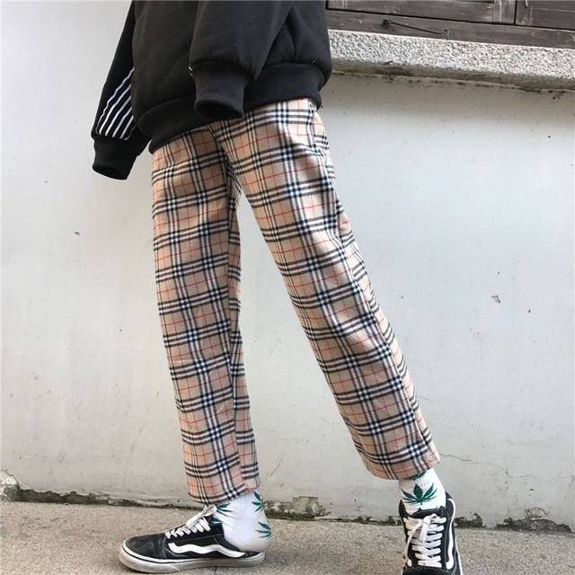 韓国 チェック柄 パンツ ベージュ 裏起毛 Like Happy インポートセレクトショップ Co