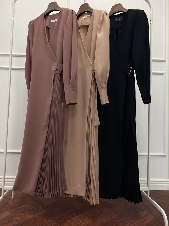 ワンピース 韓国ワンピース プリーツ切替ワンピース 送料無料 3color Champang